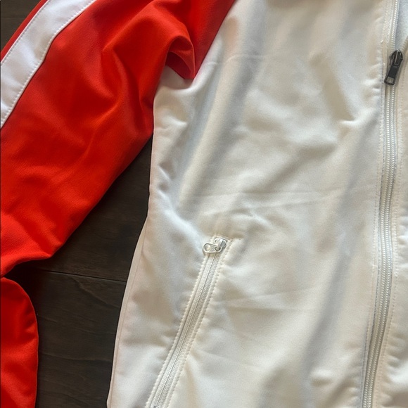 Nike Women's (M) Orange and White Lightweight Zipper Jacket - Picture 3 of 3